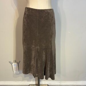 Gray Faux Suede  A-Line Women's Skirt Asymmetrical hem Size 12